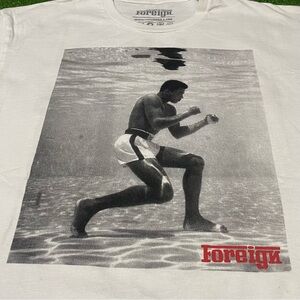 Muhammad Ali Foreign NOLA Underwater Graphic T-Shirt White Large Boxing